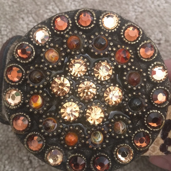 Belt with bling buckle and animal prints - Picture 2 of 5